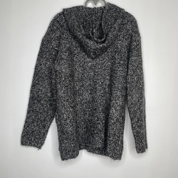 Zara Hooded Cardigan Sweater Kids 8 Gray Unisex Button Up Jumper Cotton Blend - Picture 2 of 6